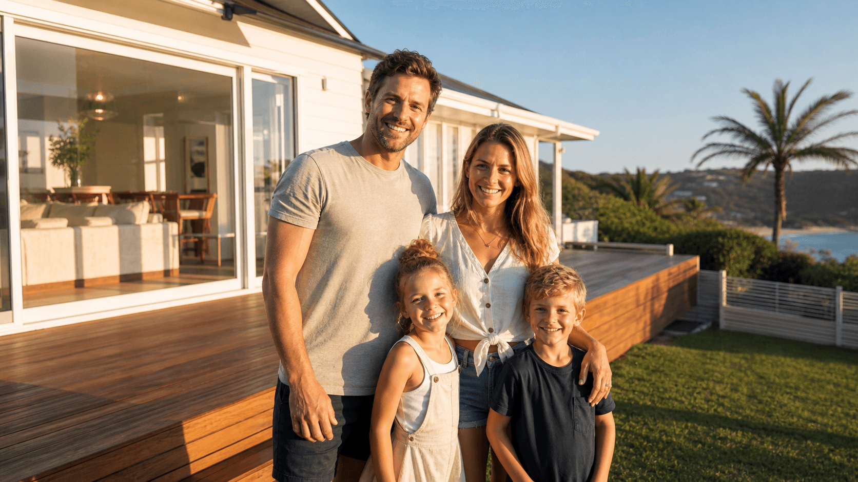 An Eastern Sydney family outside their home